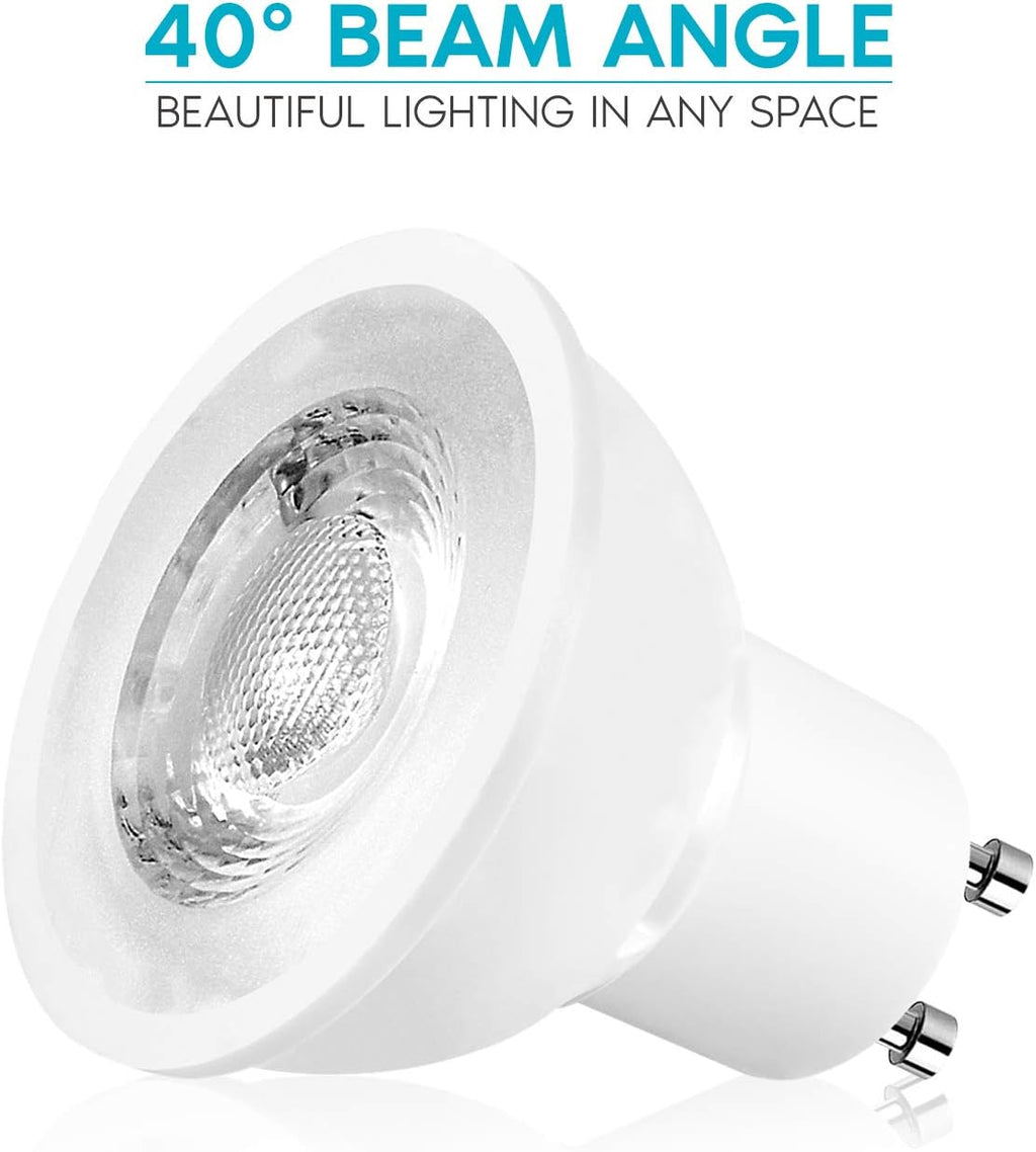 LUXRITE MR16 GU10 LED Bulbs Dimmable, 50W Halogen Equivalent, 2700K Warm White, 500 Lumens, 120V Spotlight LED Bulb GU10, Enclosed Fixture Rated, Perfect for Landscape or Home Lighting (12 Pack)