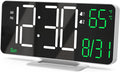 KOSUMOSU Digital Clock for Bedroom, 6.7" Desk Clock LED with Day of Week, Auto Dimming,Indoor Temperature, Clocks for Living Room, Alarm Clocks for Bedrooms