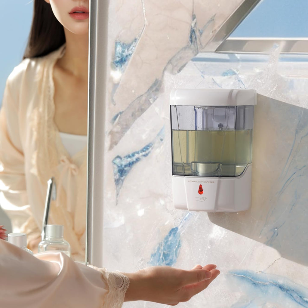 Automatic Sensor Soap Dispenser Wall Mount, Touchless Induction Hand Sanitizer Dispenser for Bathroom with Gel or Liquid, 20Oz