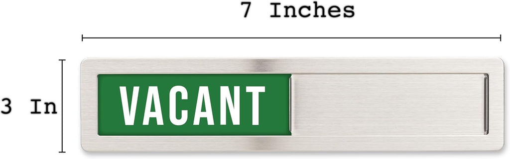 Stainless Steel Vacant/Occupied Privacy Sign for In Out Office Room Use, Vacant and Occupied Bathroom or Business Indicator Signs - Green & Red Professional Design