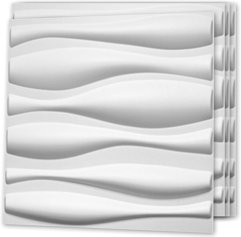 Art3d Decorative 3D Wall Panel, 32 Sq.FT PVC Interior Wall Decor for Living Room, Bedroom, Lobby, Office, Shopping Mall, White