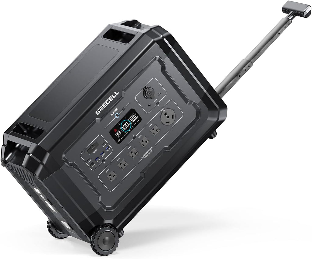 GRECELL-4000W Portable Power Station, 5040Wh Solar Generator with LiFePO4 Battery, 6 AC Outlets (7000W Peak), 1.5H Fast Charge, Expandable Emergency Power for Power Outage, RV Camping & Off-grid Use