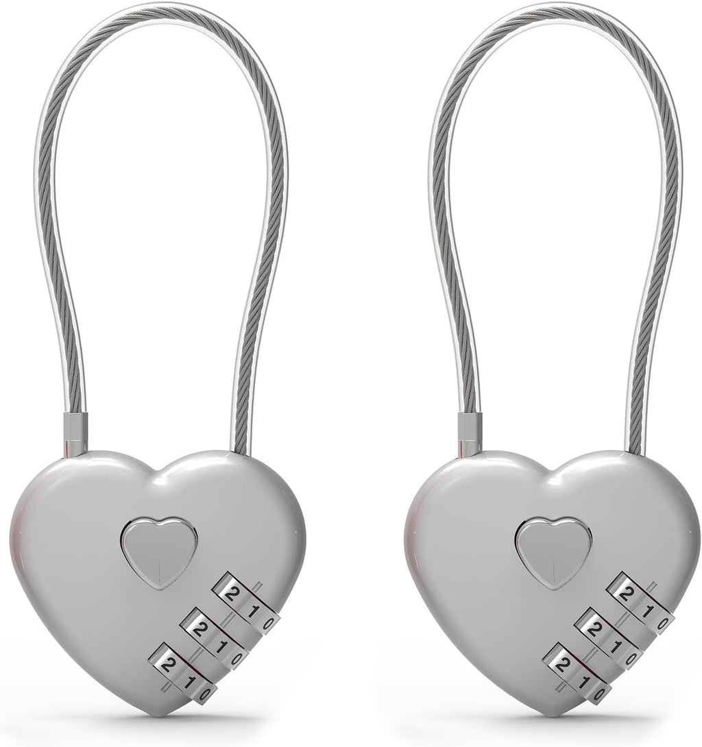 Combination Padlock, Small Cable Lock with Code, Candados para Locker, Combo Cable Lock for Luggage, Suitcase, Gym Locker, Backpack Zipper, Cabinet, Mailbox, Outdoor Use, Travel Safe Bag