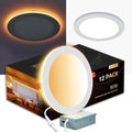 CycevSun 12 Pack 8 Inch LED Recessed Lighting with Night Light, Canless Wafer Downlight Ultra Thin, Dimmable & 5CCT Selectable, 15W, 1350LM, ETL, 120-277V, 8.2Inch Cutout