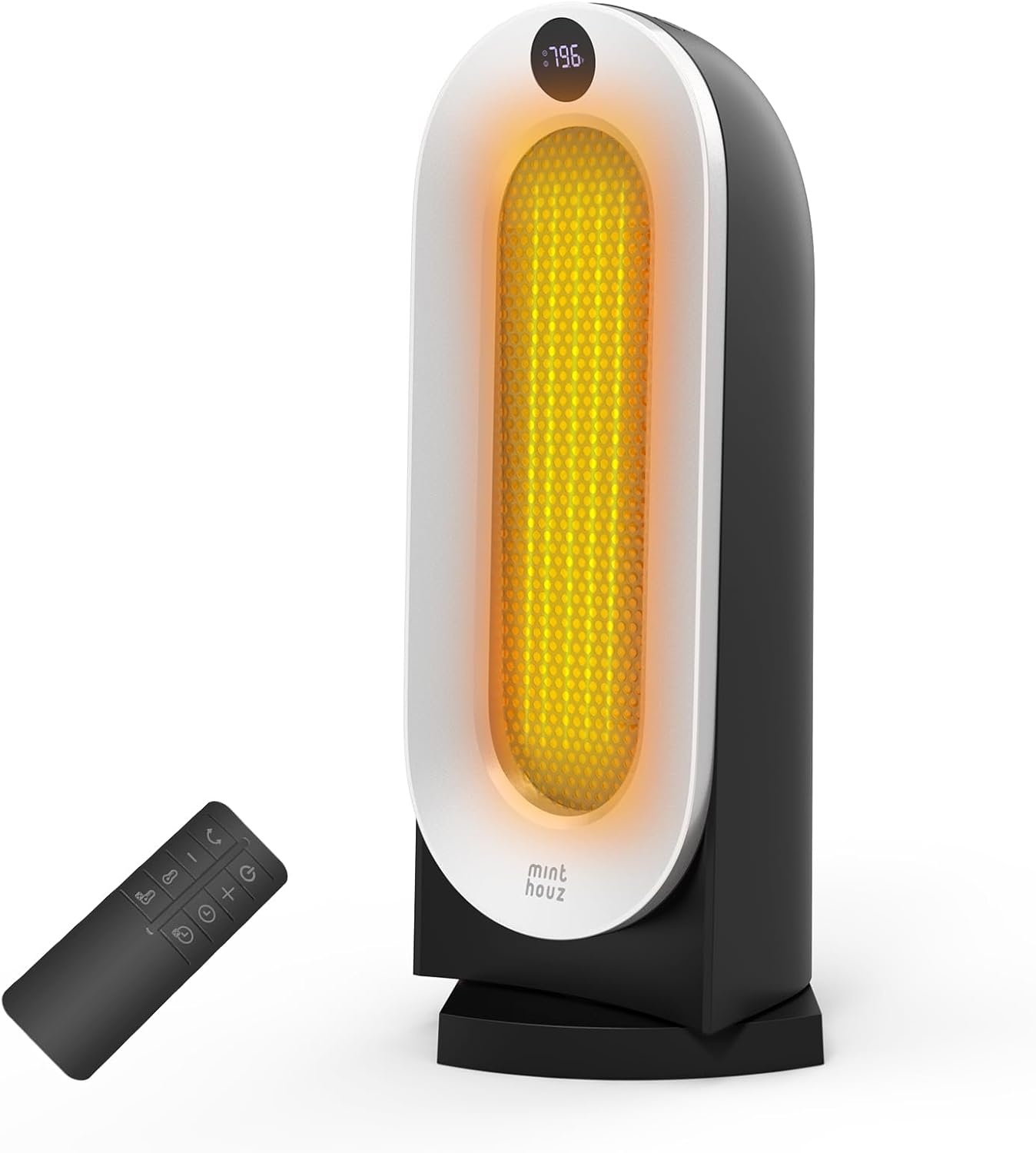 Minthouz Space Heater, 1500W Electric Portable Heaters for Indoor Use with Thermostat, Fast Heating, 70° Oscillating, 3 Heat Settings, Carry Handle, 12H Timer Ceramic Heat for Office, Bedroom, Home