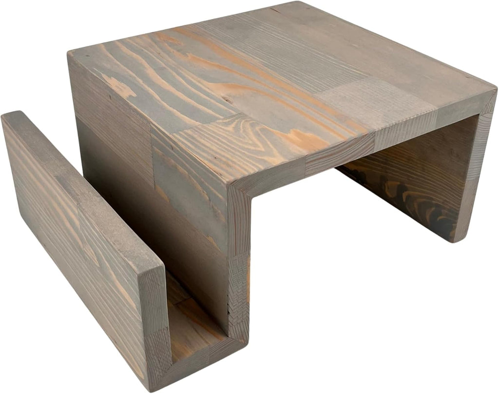 Wooden Couch Arm Tray – Sofa Armrest Table with Book & Magazine Holder, Perfect for Coffee & Remote Control, Solid Wood (Istanbul)