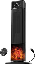 32.3" Portable Space Heaters for Indoor Use Large Room, 1500W Tower Electric Space Heater with 3D Flame, PTC Ceramic Space Heaters with Remote