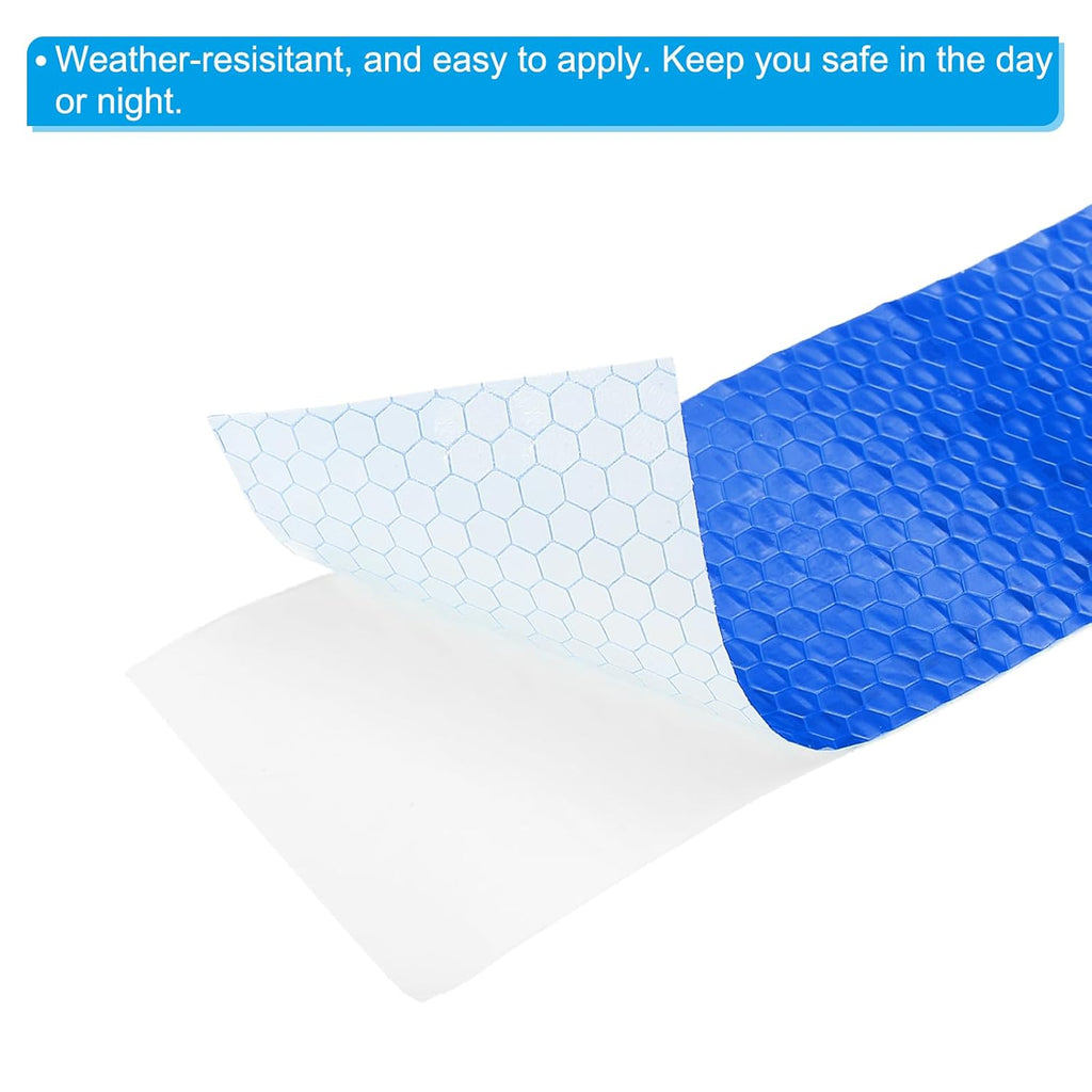 PATIKIL 2 Inch x 82 ft Reflective Tape, 1 Roll Waterproof Self Adhesive High Visibility Caution Warning Safety Tape Reflector with Scraper for Trucks Trailers Cars, Blue