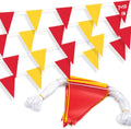 XIFAN Red and Yellow Multicolor Pennant Banner Flags 7''x10'' Waring Safety Rooftop Flagging Barrier - 105FT 45 Flags String