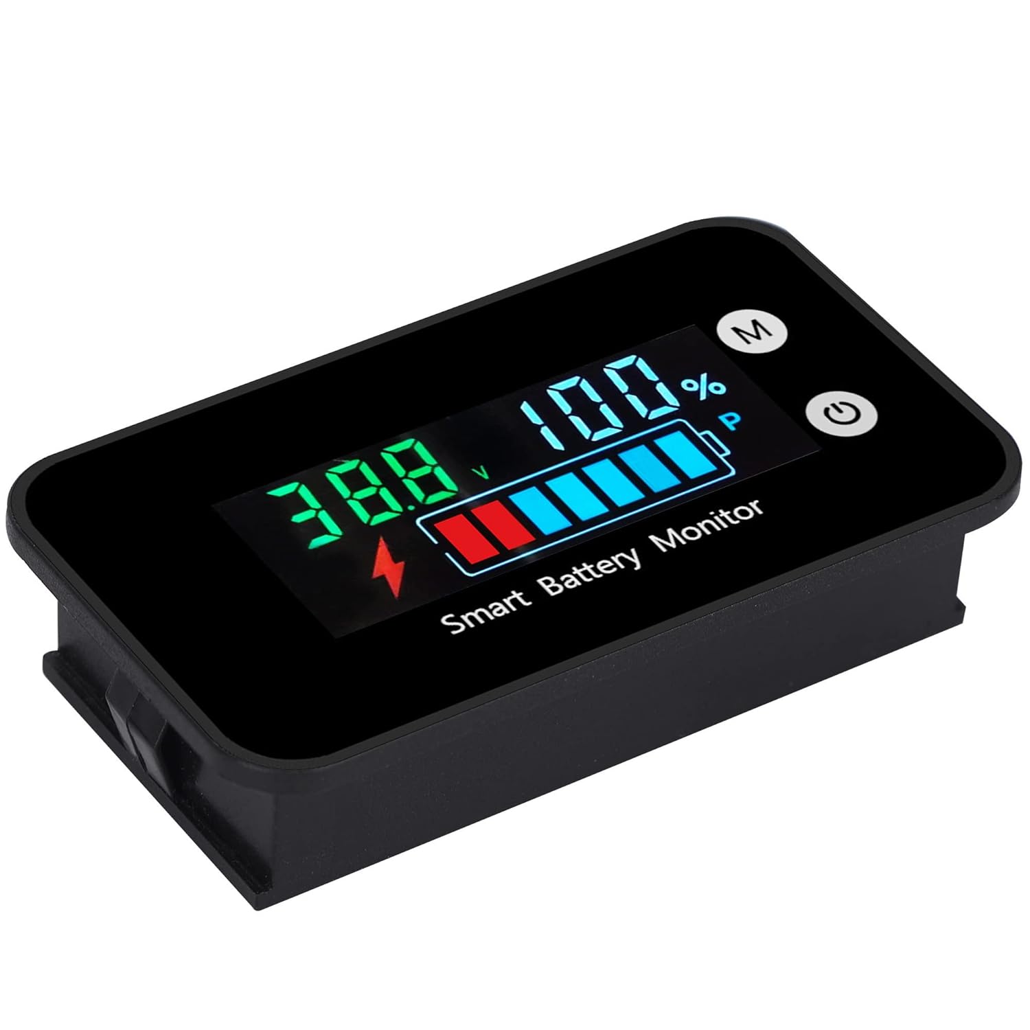 Upgrade IPX7 Waterproof Battery Monitor,12v 24v 36v 48v 60v 72v Battery Tester for car,Golf cart,RV,Boat.Voltage,Remain Capacity Battery Monitor with Temperature and Buzzer Alarm