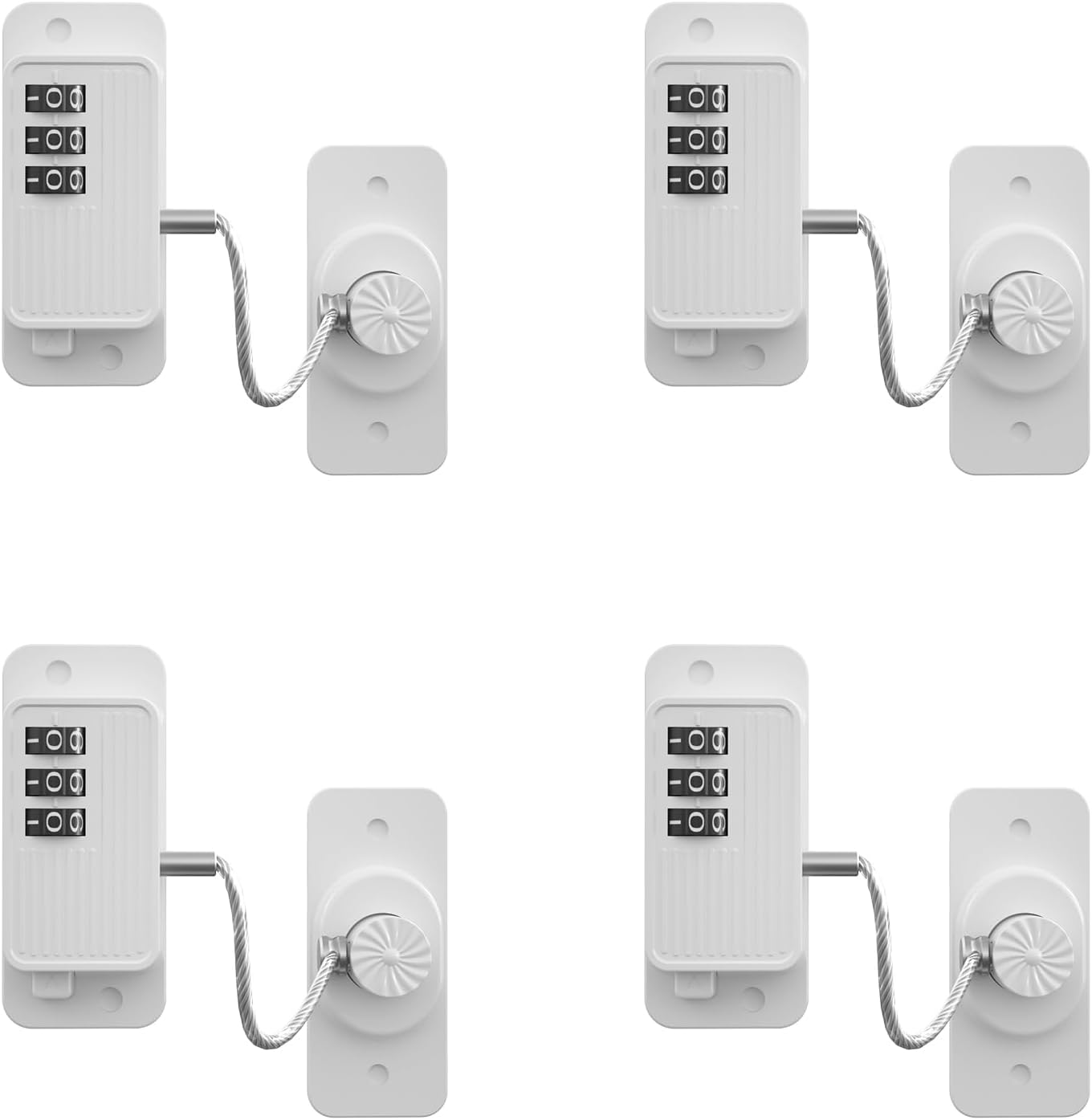 Heavy Duty Combination Refrigerator Lock (4 Pack) - Cabinet Locks Baby Proofing, No Drilling Adhesive Fridge Locks, for Fridge, Cabinets, Drawers, Window and Child Safety Cabinet Lock