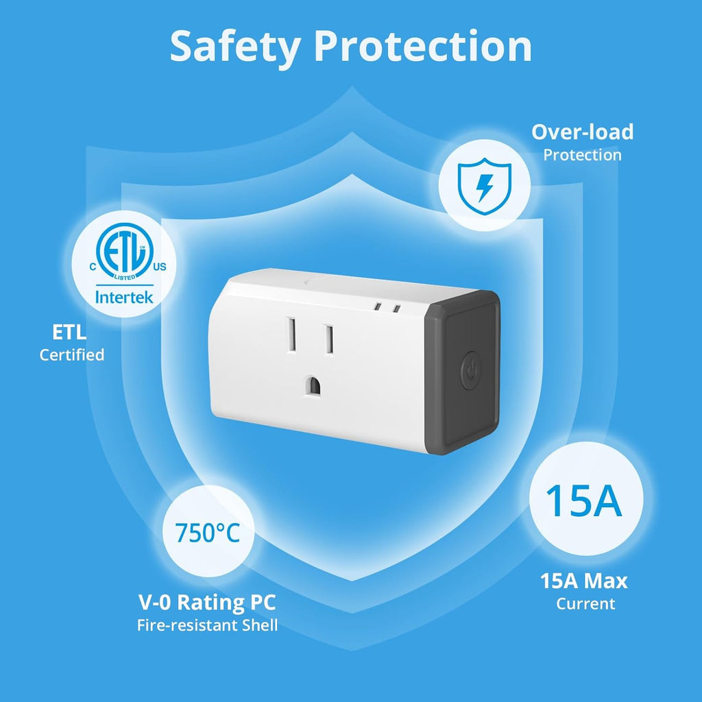 SONOFF S31 WiFi Smart Plug with Energy Monitoring, 15A Smart Outlet Socket ETL Certified, Work with Alexa & Google Home, IFTTT Supporting, 2.4 Ghz WiFi Only (2-Pack)