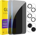 PEHAEL 2+2Pack for iPhone 15 Privacy Screen Protector with Camera Lens Protector Full Coverage Anti-Spy Tempered Glass Film 9H Hardness Easy Installation Bubble Free [6.1 inch]