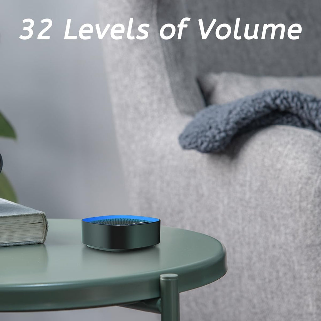 Sleep White Noise Sound Machines with 30 Soothing Sounds 3.5 mm Headphone Jack 5 Timer Settings 32 Precise Volume Memory Function Compact Design Ideal Gift for Everyone