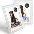Crystal 5x7 Picture Frame with Acrylic Front 2 Pack, ABS Frame for 5x7 or 4x7 Photos, Shatterproof UV-Resistant Tabletop Photo Frame, Vertical/Horizontal Display for Home Décor