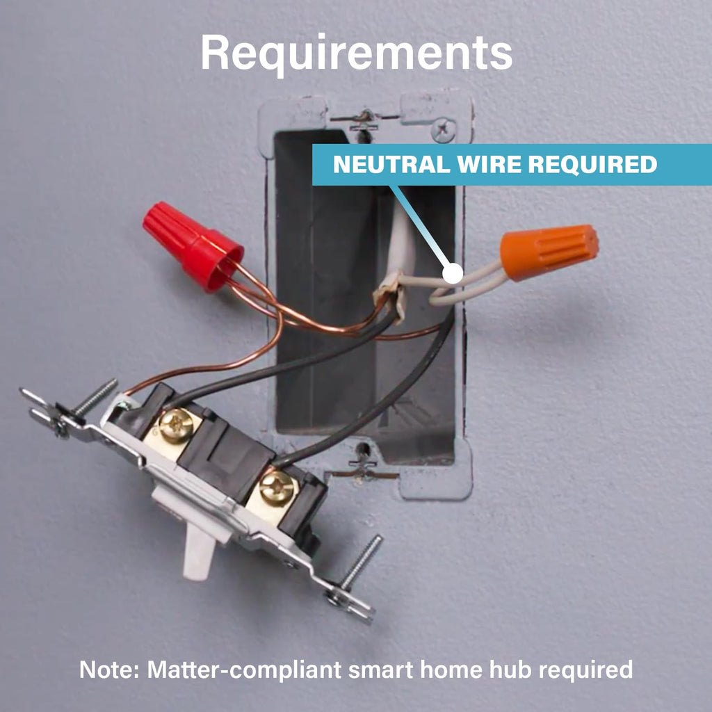 Legrand Wi-Fi Matter Smart Switch, Effortless Setup, Enhanced Compatibility with Apple HomeKit, Google Home, Alexa & SmartThings, Easy Wi-Fi Connectivity with Matter, Pack of 1