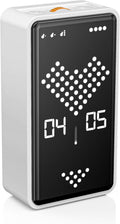 Digital Hourglass Timer, Rechargeable Magnetic Visual Timer with Large LED Display, Adjustable Volume for Classroom, Cooking, Fitness, Baking, Kids Learning & Teaching (White)