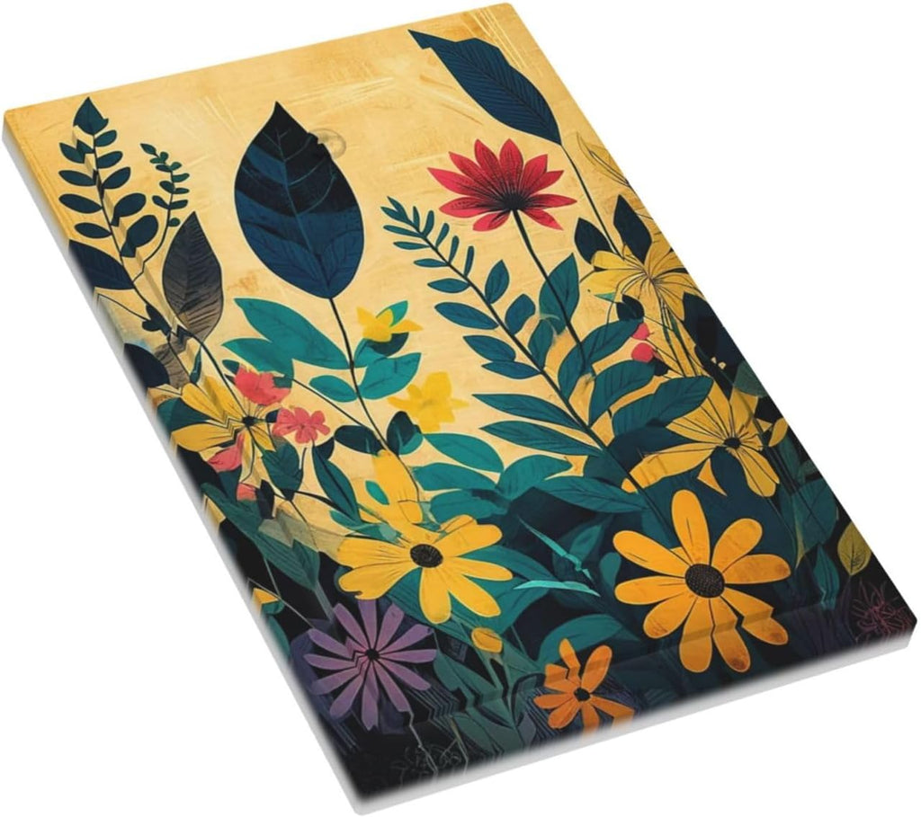 Abstract Minimalist Floral Botanical Boho Flower 1-Gang No Device Blank Wallplate Electrical Light Switch Covers Decorative Receptacle Face Plate Cover for Bathroom 5 X 3 IN