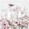 Floral Pink Watercolor Wildflowers Plant Flower Decorative Switch Plates 2 Gang Double Toggle Outlet Light Switch Cover Wall Plate Electrical Faceplate for Bedroom Living Room Decor