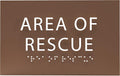 6" X4" Area of Rescue Sign - ADA Compliant Tactile Graphics Grade 2 Braille Text Wall Sign | Emergency Assistance, Refuge Place Sign for Schools, Offices, Apartments & Restaurants