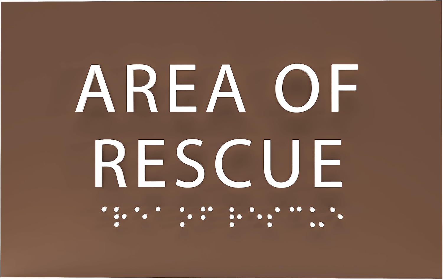 6" X4" Area of Rescue Sign - ADA Compliant Tactile Graphics Grade 2 Braille Text Wall Sign | Emergency Assistance, Refuge Place Sign for Schools, Offices, Apartments & Restaurants