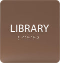 6" X6" Library Sign - ADA Compliant Tactile Graphics Grade 2 Braille Text Acrylic Wall Sign - Quiet zone, Information Convey, Group Study Room Door Signs for Office, School, Home