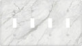 Light Switch Covers Marble Granite White And Grey Quad Toggle 4 Gang Wall Plate Electrical Faceplate Decorative Switch Plates for Home Bedroom Decor