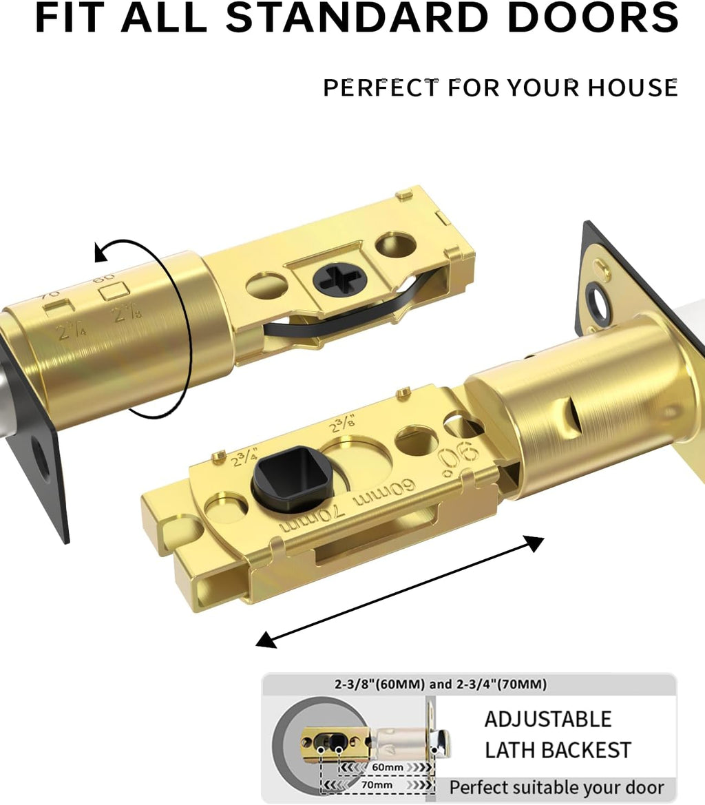 Asidrama Premium Black Zinc-Alloy Front Door Lock Set: Double Cylinder Deadbolt, Heavy Duty Security Handleset for Left/Right Exterior Doors, Universal Entry Locks (2 Pack)