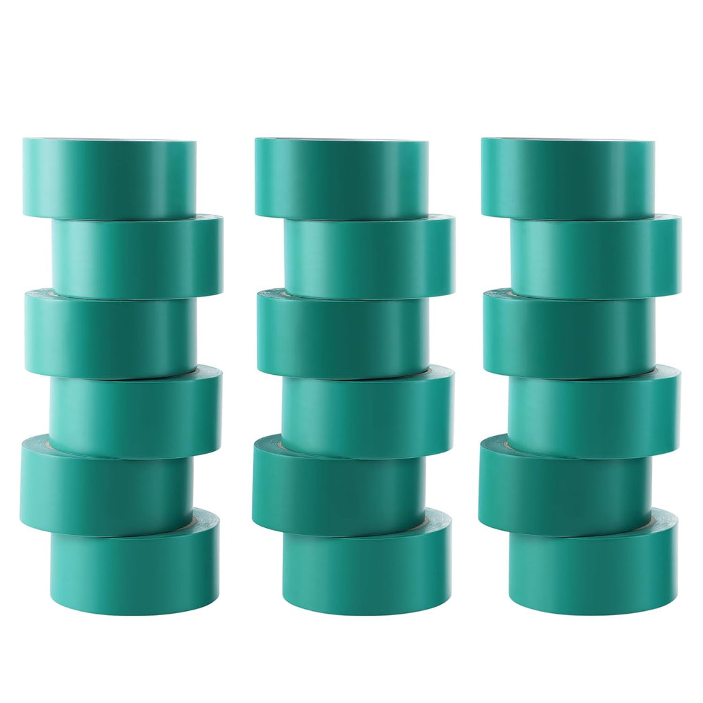 Lichamp 18 Rolls Vinyl Tape, Premium Safety Marking and Traffic Floor Marking Tape, Bundling, Social Distancing, 2 Inch x 36 Yards per Roll, 648 Total Yards, Green