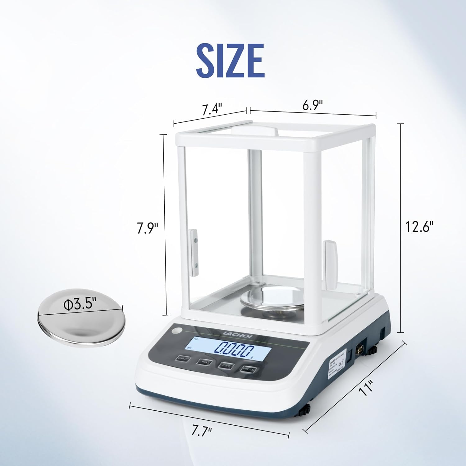 Lab Analytical Balance 500g×0.001g Accuracy Digital Lab Scale Laboratory Analytical Balance with Windshield Jewelry Scale RS232 Interface (0.001g*500g)