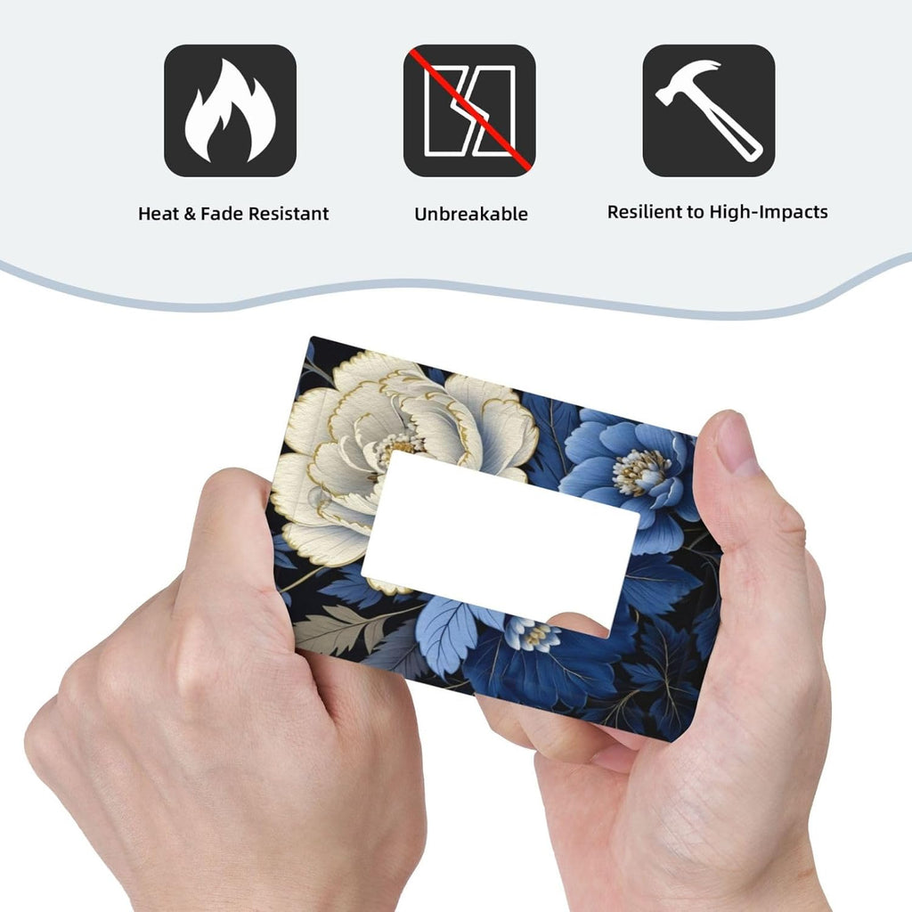 Blue White Flowers Single Decora Outlet Wall Plate 1 Gang Rocker Decorative Switchplate Faceplate GFCI Light Switch Covers for Home Living Decor