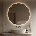Round LED Bathroom Mirror with Lights 30", Stepless Dimmable Circle LED Mirror with 3 Colors, Anti-Fog, Memory, Frameless Smart Vanity Mirror