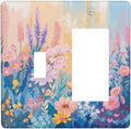 Outlet Covers Colorful Watercolor Flowers Wildflower Plants 1 Toggle 1 Rocker Combo Light Switch Cover Plate Decorative Switch Plate Covers Electrical Wall Plate for Bathroom Home Decor