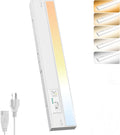 Ensenior 12 Inch LED Under Cabinet Lighting Hardwired or Plug-in Installation, 5CCT Color Selectable - 2700K/3000K/3500K/4000K/5000K, Dimmable Under Counter Lights for Kitchen, FCC, 120V, 8W 500LM