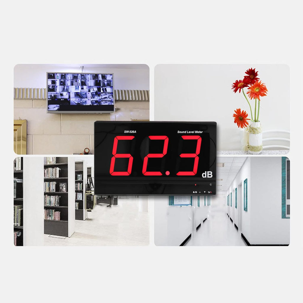 Hilitand Decibel Meter Sound Level Reader 18in LCD Display Classroom Noise Meter Wall Mounted Decibel Reader