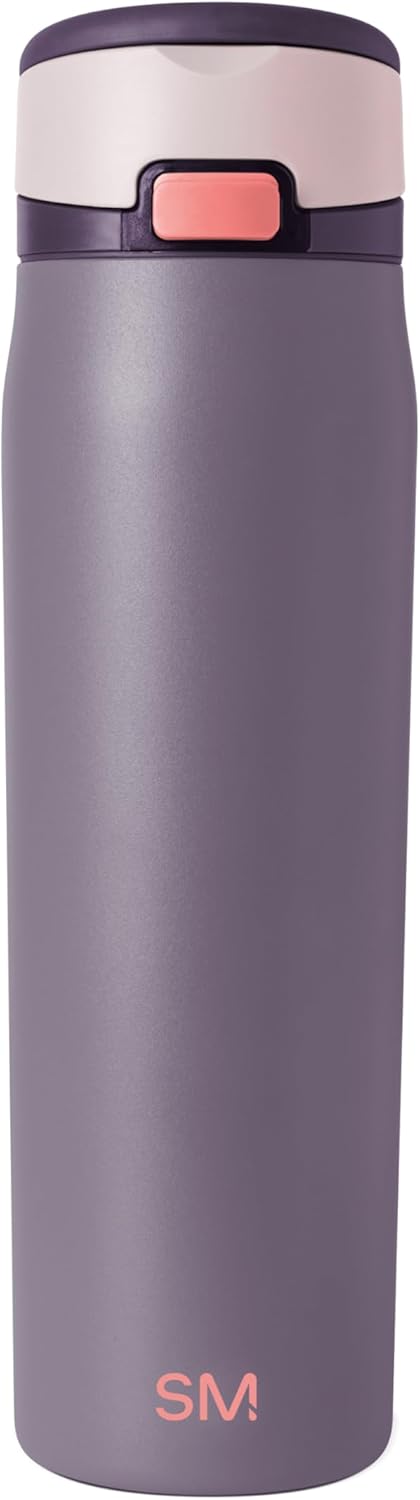 Simple Modern Mesa Loop Water Bottle with Covered Straw and Handle | 24oz Cup Holder Friendly Insulated Stainless Steel Bottles for Travel, Sports and School | Iris Sage