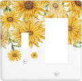 Sunflower Yellow Flowers Floral Outlet Covers 1 Toggle 1 Rocker Combination Decorative Wall Plate Electrical Switch Plates Light Switch Cover Plate for Bed Room Living Room Decor