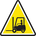 Mighty Line Forklift Floor Sign for Safety, Warning, Heavy-Duty, Peel and Stick, Adhesive, Industrial Quality, Forklift Crossing with Driver, 16"