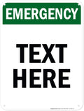 Custom Emergency Sign, OSHA Sign, 18x24 Inches, 55 mil thick HDPE (high density polyethylene), Made in USA by My Sign Center