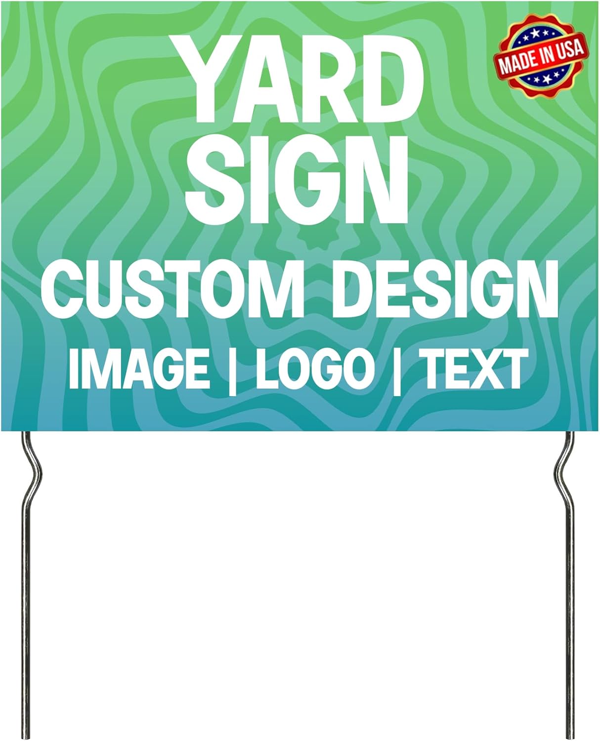 Custom Yard Signs with 2 Metal Stakes (24”x18”) - by BCB Print | Personalized Lawn Signs for Business, Events & Campaigns | Double Sided HD Printed Outdoor Signage | Express Dispatch & Ship | Made in USA