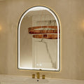 24"x36" Black Framed Arched LED Bathroom Mirror with Lights, Front Light and Backlit Vanity Mirror for Wall, Dimmable LED, Anti-Fog and 3 Colors, Light Up Bathroom Vanity Mirror