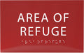 6" X4" Area of Refuge Sign - ADA Compliant Tactile Graphics Grade 2 Braille Text | Wall Mount Plastic Signs for Shopping Malls, Offices, Hotels, Schools, Apartments & Restaurants