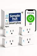 Compact Smart Plug, Works with Alexa & Google Assistant, Smart Life App & Voice Control, Energy Monitoring, Timer Scheduling, No Hub Required, App Remote Control, 2.4 GHz WiFi Outlet, 4-Pack