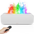 Essential Oil Diffuser, 250ml Flame Oil Diffuser - Aromatherapy Humidifier, Sound Activated Flame Effect, Rainbow Flame, Music Sync, Remote Control - Perfect for Bedroom Home Office Yoga (White)