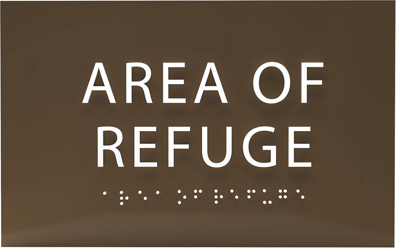 6" X4" Area of Refuge Sign - ADA Compliant Tactile Graphics Grade 2 Braille Text | Wall Mount Plastic Signs for Shopping Malls, Offices, Hotels, Schools, Apartments & Restaurants