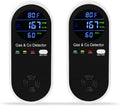 2 Packs Natural Gas & Carbon Monoxide Detector, 4-in-1 Explosive Gas & Carbon Monoxide Alarm with Temperature(°F) & Humidity for Home,RV,Hotel,Apartment