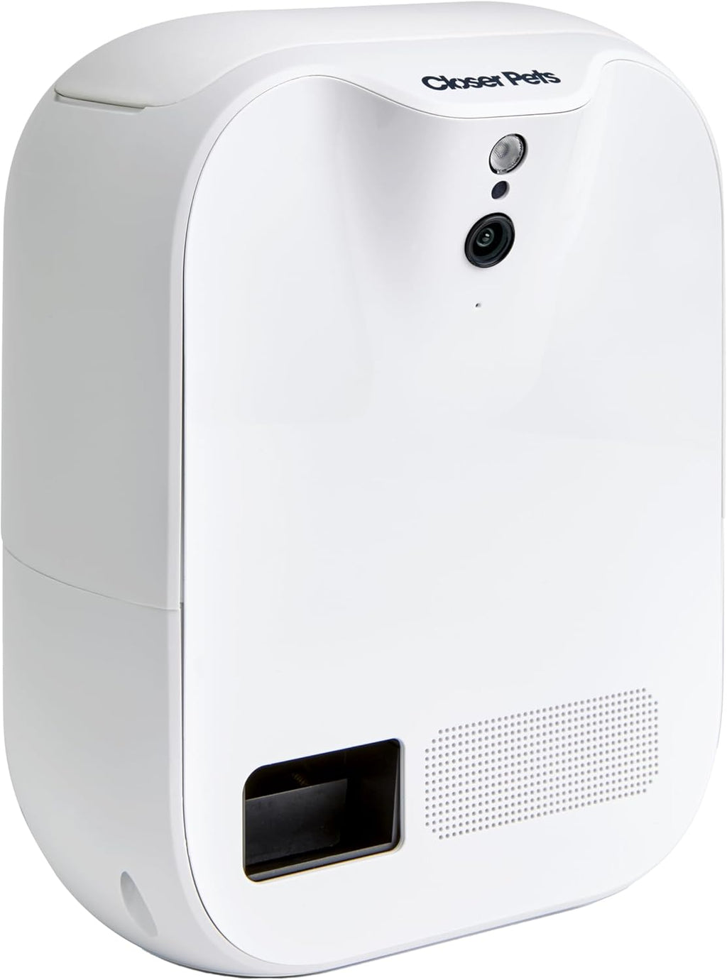 Closer Pets TreatView Pet Indoor Security Camera with Phone App (iOS/Android Compatible), with Night Vision and Built-in Treat Dispenser