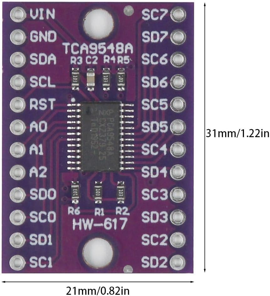 10pcs TCA9548A IIC Multi-Channel Expansion Module 8-Channel I2C Communication Development Board with Reset Function for Arduino