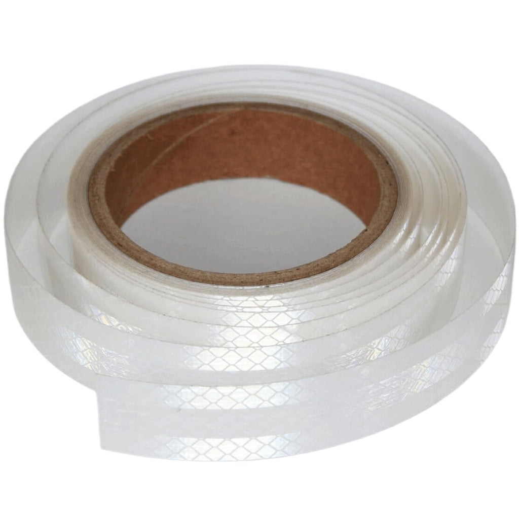 Non Fading White Reflective Tape Outdoor Waterproof 1 inch, High Visibility Warning Industrial Marking Tape,Safety Stickers (15 feet)