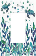 Decorative Outlet Covers Vibrant Turtle Seagrass Watercolor Painting 1 Gang Single Rocker Light Switch Cover Plate Wall Plates GFCI Faceplate for Bathroom living Room Decor